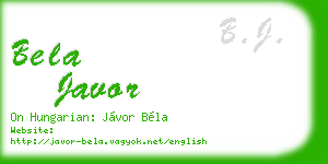 bela javor business card