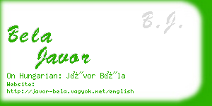 bela javor business card